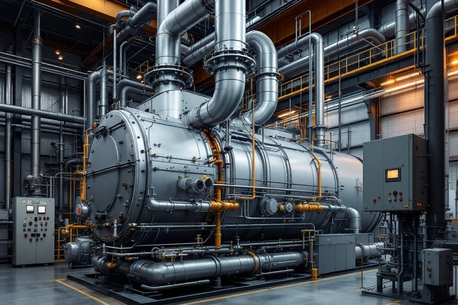 Récupérateur de chaleur sur four industriel